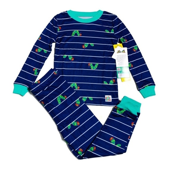 ERIC Carle Very Hungry Caterpillar toddler Navy Pajamas - Picture 1 of 3